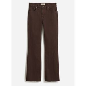 Madewell Kick Out Crop Jeans Driftwood Brown: Raw-Hem Edition dark carob stretch